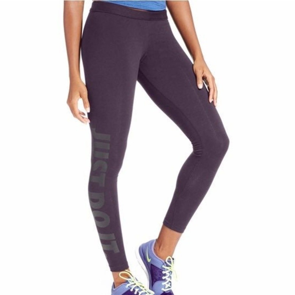 Nike Just Do It organic cotton blend purple leggings